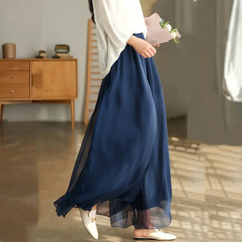 New Fashion Wide-Leg Pants, Lightweight Temperament Mercerized Chiffon Cotton Lining Wide-Leg Culottes Women
New Fashion Wide-Leg Pants, Lightweight Temperament Mercerized Chiffon Cotton Lining Wide-Leg Culottes Women
