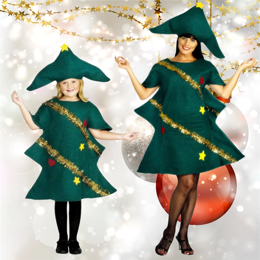 New Year Christmas Tree Outfit Mom and Girlds Cosplay Green Grinch Party Perfomance Clothing with Hat Elf Xmas Costumes
New Year Christmas Tree Outfit Mom and Girlds Cosplay Green Grinch Party Perfomance Clothing with Hat Elf Xmas Costumes