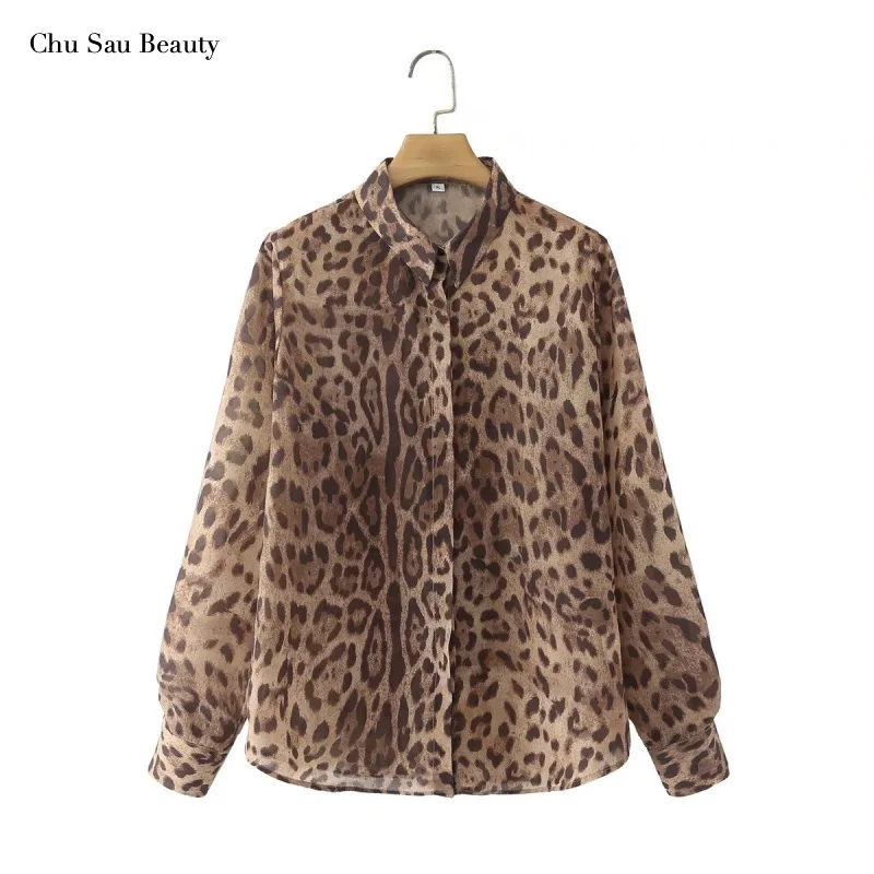 New Women's Spring And Autumn Leopard Print Long-Sleeved Chiffon Blouse, Retro Lapel Single-Breasted Thin Blouse, Fashion Casual
New Women's Spring And Autumn Leopard Print Long-Sleeved Chiffon Blouse, Retro Lapel Single-Breasted Thin Blouse, Fashion Casual