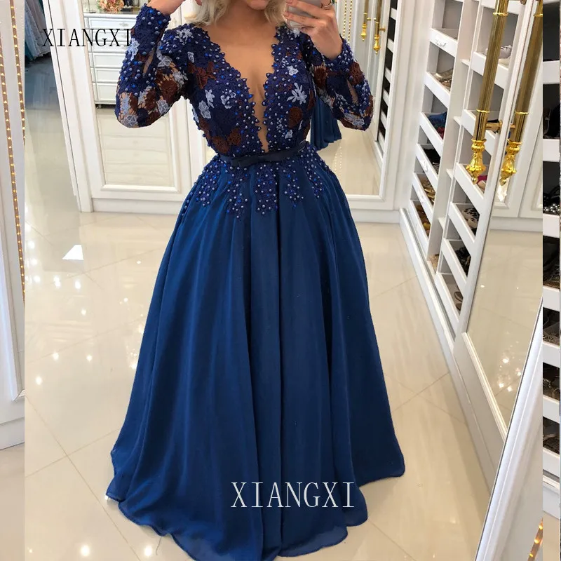 2020Charming Blur Evening Dresses Long Chiffon A-Line V-Neck Full Sleeves See Through Evening Dress Party Gowns vestidos
2020Charming Blur Evening Dresses Long Chiffon A-Line V-Neck Full Sleeves See Through Evening Dress Party Gowns vestidos