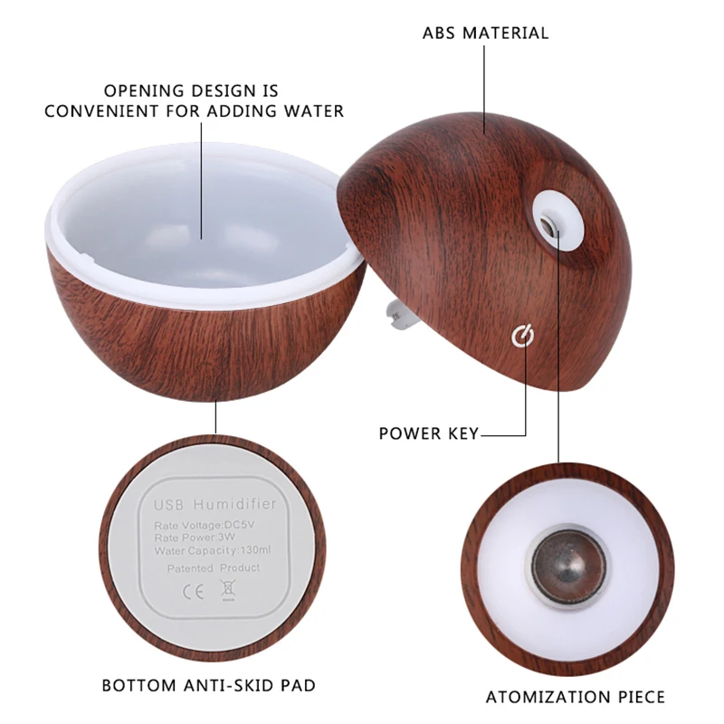 USB Wood Humidifier Grain Essential Oil Diffuser 130ml Ultrasonic Humidifier Aroma Diffuser Aromatherapy Mist Maker with LED
USB Wood Humidifier Grain Essential Oil Diffuser 130ml Ultrasonic Humidifier Aroma Diffuser Aromatherapy Mist Maker with LED