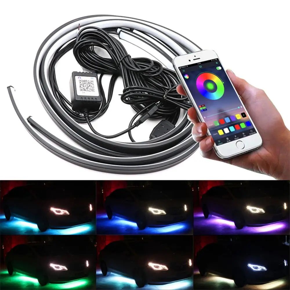 4x 12V IP65 Bluetooth App Control RGB LED Strip Under Car 60 90 cm Tube Underglow Underbody System Neon Light 
4x 12V IP65 Bluetooth App Control RGB LED Strip Under Car 60 90 cm Tube Underglow Underbody System Neon Light