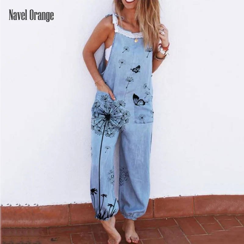 2021 Women Sleeveless Denim Style Lace-Up Jumpsuits Casual Printing Loose Pocket Playsuits Plus Size 3XL Streetwear Dropshipping 
2021 Women Sleeveless Denim Style Lace-Up Jumpsuits Casual Printing Loose Pocket Playsuits Plus Size 3XL Streetwear Dropshipping