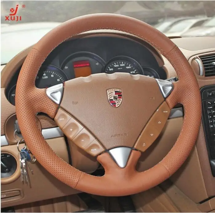 DIY leather hand sewn handle cover suede steering wheel cover for Porsche Cayenne 2006-2007-2008-2009
DIY leather hand sewn handle cover suede steering wheel cover for Porsche Cayenne 2006-2007-2008-2009