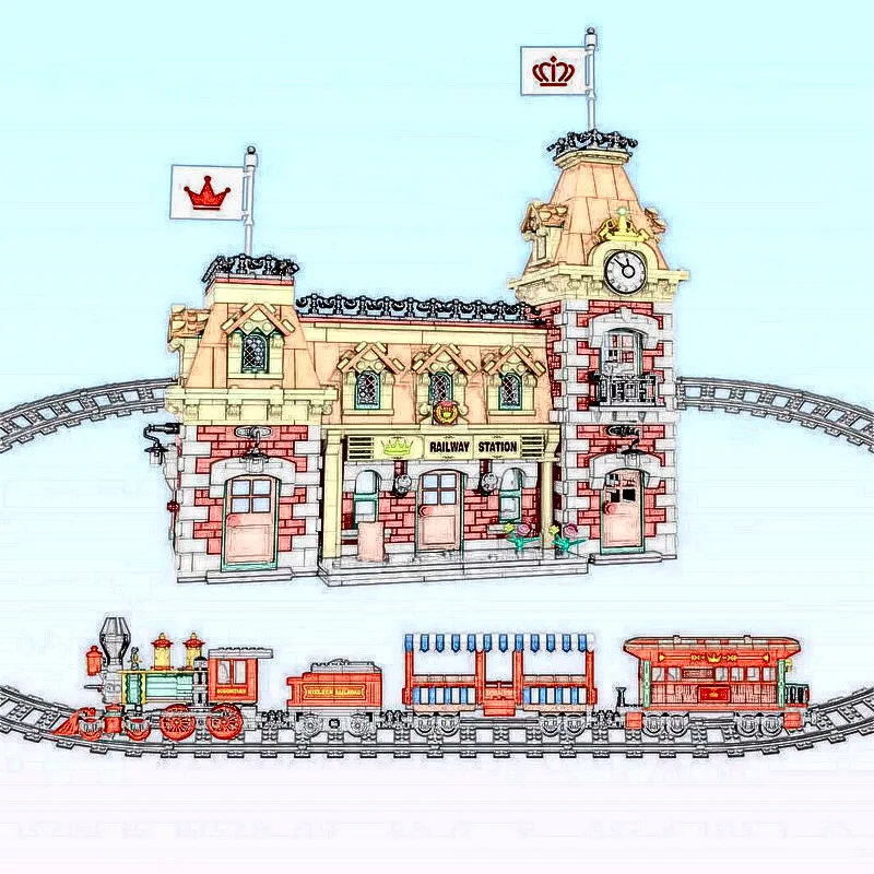 Building Blocks Battery Powered Train and Station Bricks Compatible with 71044 Educational Toy for Kids Birthday Gift
Building Blocks Battery Powered Train and Station Bricks Compatible with 71044 Educational Toy for Kids Birthday Gift