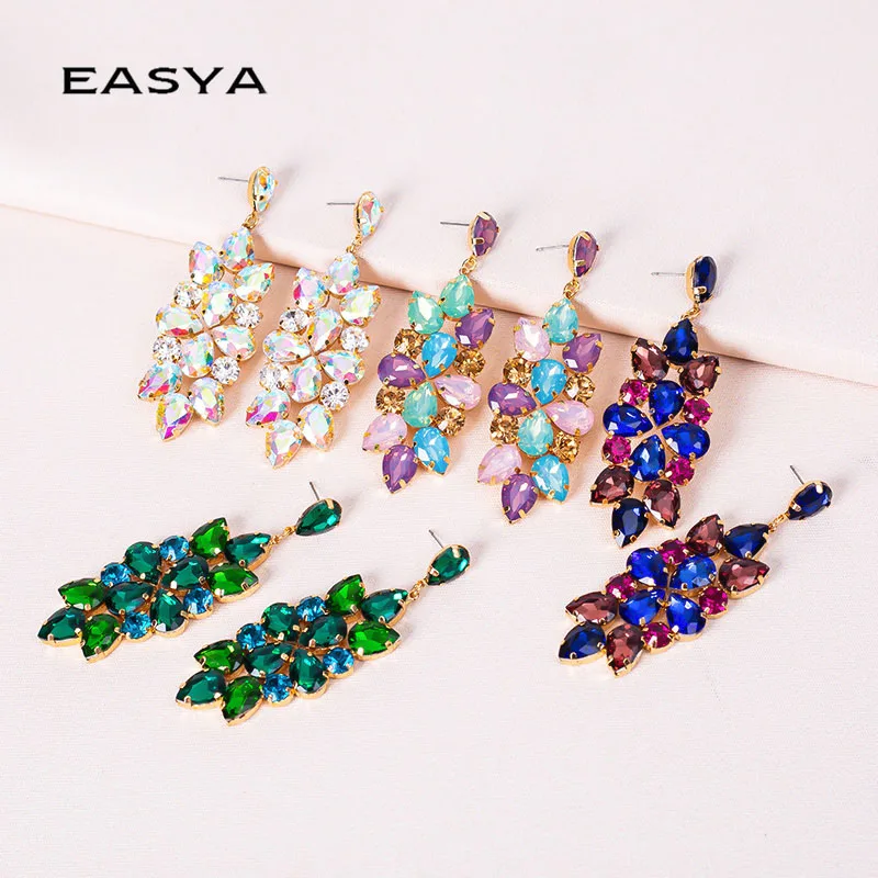 EASYA New Design Long Metal Colorful Crystal Drop Earring Fine Jewelry Accessories For Woman Wholesale
EASYA New Design Long Metal Colorful Crystal Drop Earring Fine Jewelry Accessories For Woman Wholesale