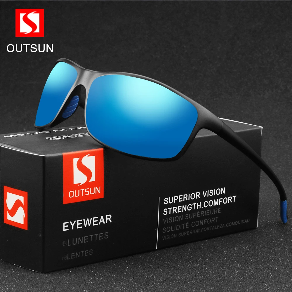 

OUTSUN Brand Classic Polarized Sunglasses Men Driving TR90 Ultralight Sunglasses Men's Goggles UV400 Gafas oculos ciclismo 2020