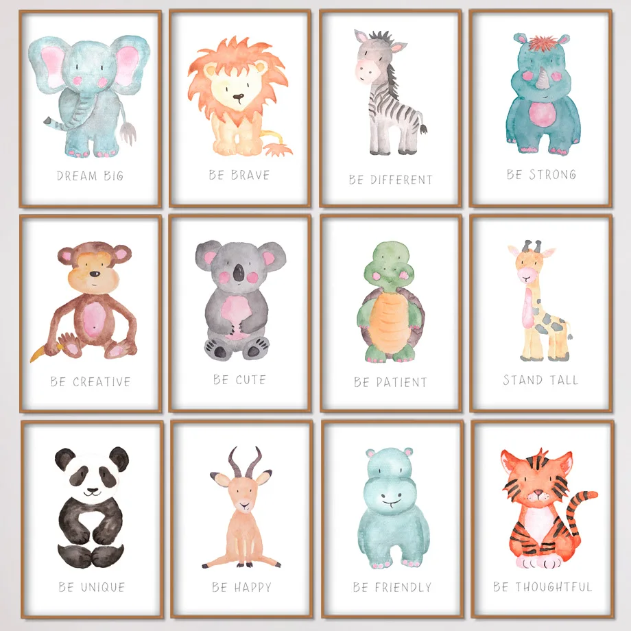 Nordic Hand Painted Cartoon Animal Painting Art Decor Pictures Quality Canvas Poster Home Decor Nursery Kids Room Wall Decor
Nordic Hand Painted Cartoon Animal Painting Art Decor Pictures Quality Canvas Poster Home Decor Nursery Kids Room Wall Decor
