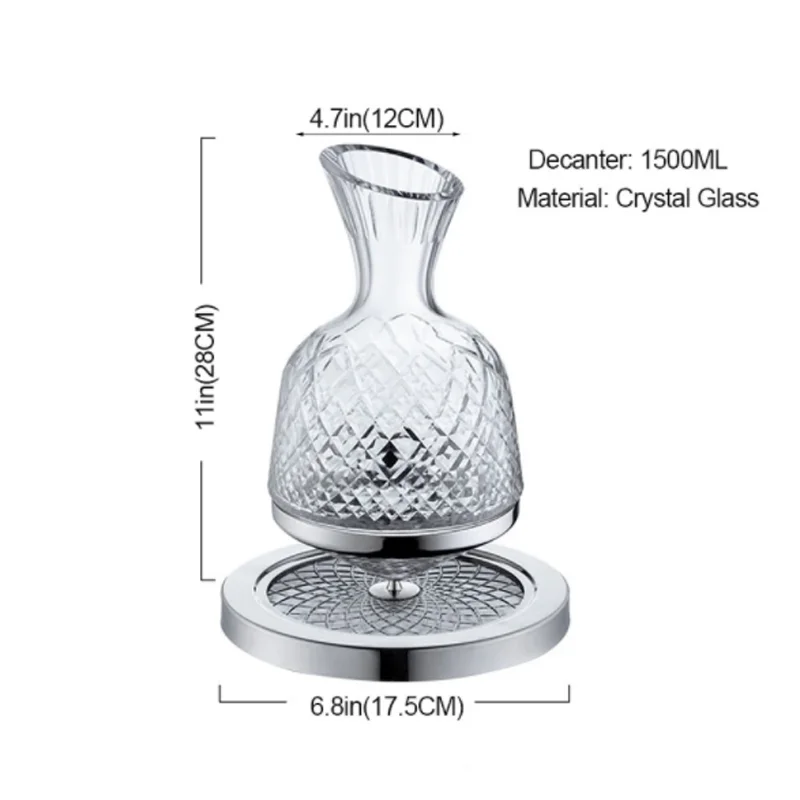 Tumbler Wine Decanter Gyro Decanter Lead-Free Crystal 360 Rotating Hand-Carved Diamond Creative Spin decanter 
Tumbler Wine Decanter Gyro Decanter Lead-Free Crystal 360 Rotating Hand-Carved Diamond Creative Spin decanter