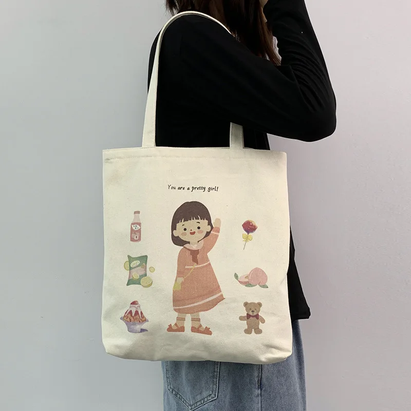 Women's bag Canvas Tote Bags Korean Students Shoulder Cotton Cloth Shopping Bag Eco Foldable Shopper Bag Female Female bag
Women's bag Canvas Tote Bags Korean Students Shoulder Cotton Cloth Shopping Bag Eco Foldable Shopper Bag Female Female bag