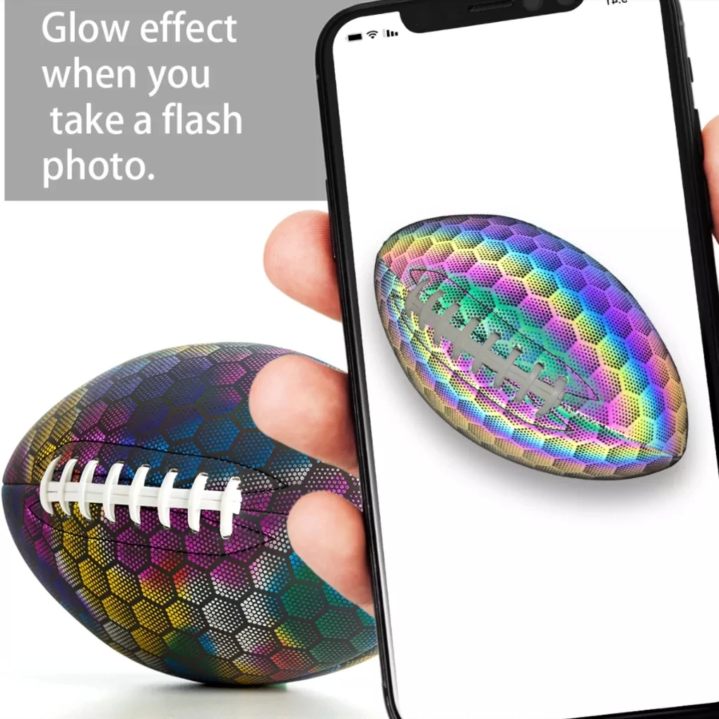 Reflective Rugby Ball American Football Composite Microfiber Material Customizable Logo Youth Training Practice Size 9 -40
Reflective Rugby Ball American Football Composite Microfiber Material Customizable Logo Youth Training Practice Size 9 -40