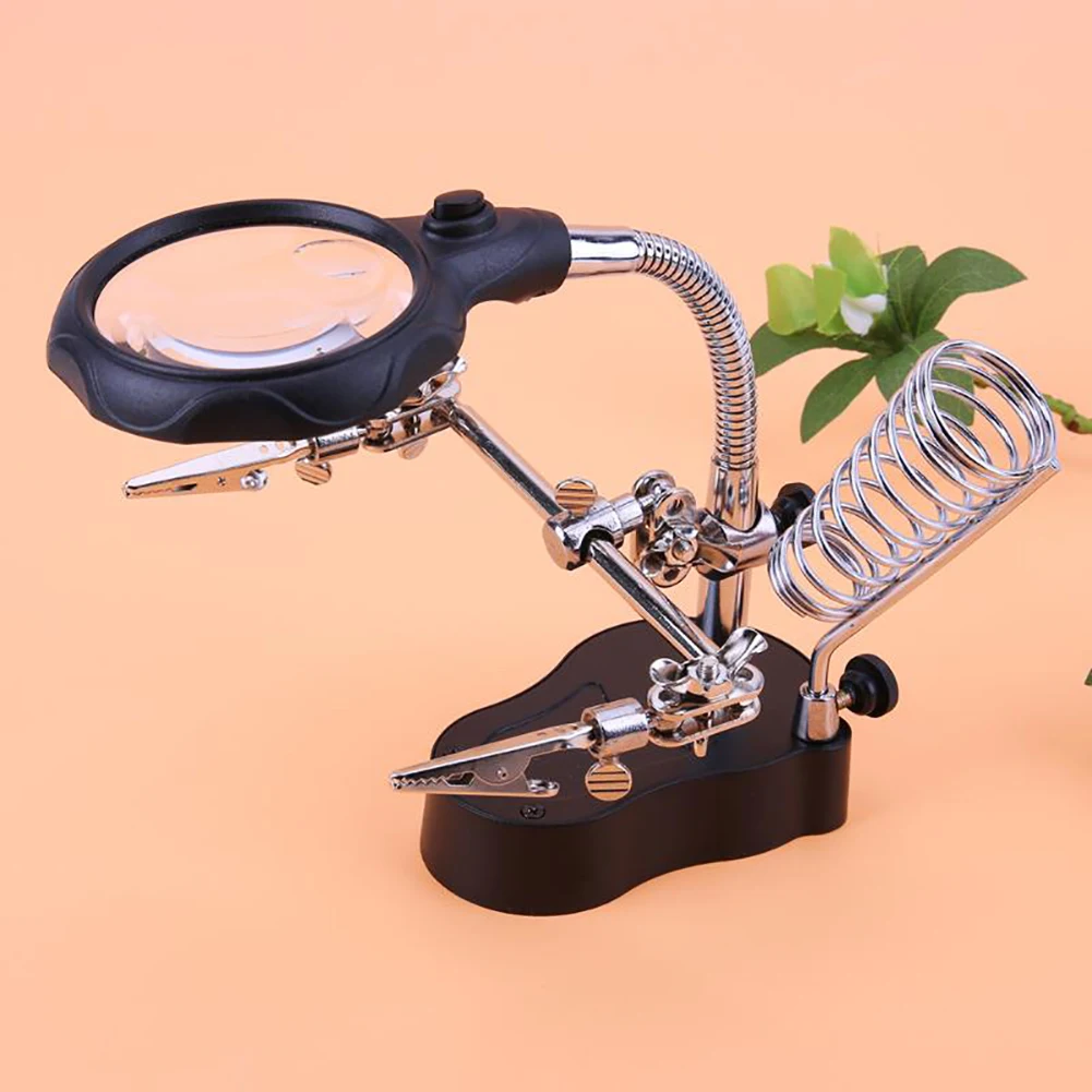 Desktop Magnifier Welding Magnifying Glass LED Holder Soldering Repair Tool with Auxiliary Clip
Desktop Magnifier Welding Magnifying Glass LED Holder Soldering Repair Tool with Auxiliary Clip