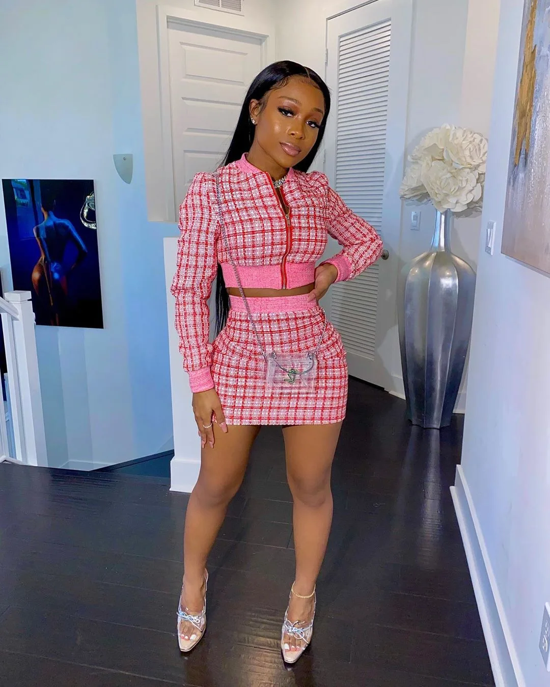 Winter Autumn Plaid Zipper Short Jacket Crop Top and Mini Skirt Skinny Bodycon Two Piece Set Club Outfits Tracksuit Streetwear
Winter Autumn Plaid Zipper Short Jacket Crop Top and Mini Skirt Skinny Bodycon Two Piece Set Club Outfits Tracksuit Streetwear