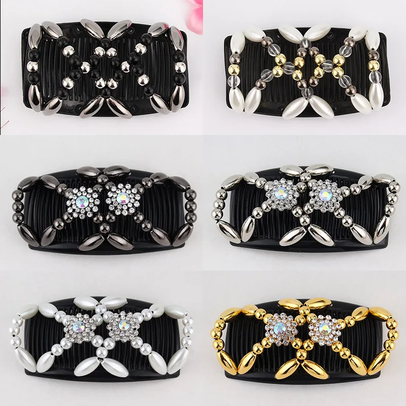 Hot Style Handmade Beaded Hair Comb, Fashionable and Ever-changing Lady's Magic Hair Comb, Headdress, Double-row Insert Comb 
Hot Style Handmade Beaded Hair Comb, Fashionable and Ever-changing Lady's Magic Hair Comb, Headdress, Double-row Insert Comb