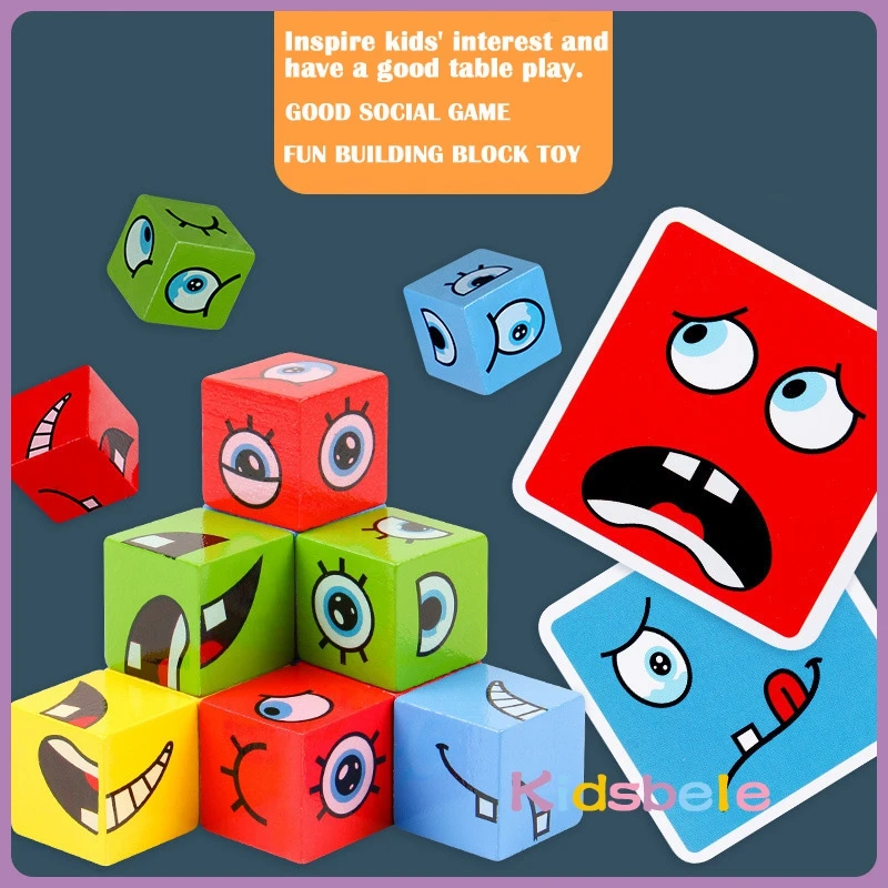 Обучающие игрушки с эмоциями меняющие блоки пазлы выражениями раннее обучение