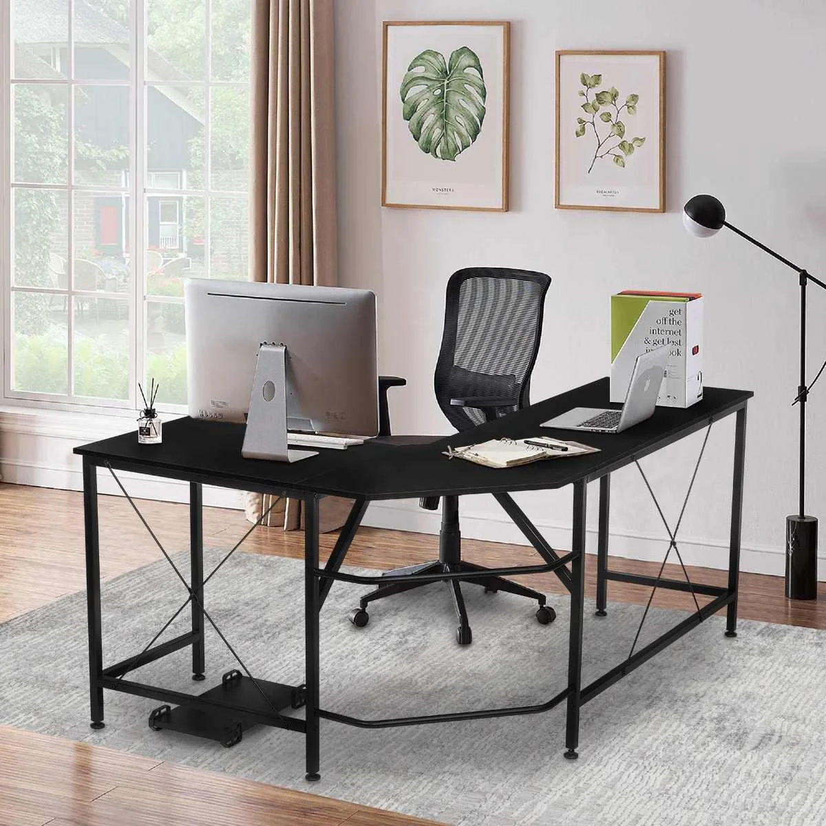 65" Modern L Shaped Computer Desk with CPU Stand Corner Desks Workstation Wood Metal Corner Desk Laptop Writing Desk Table US
65" Modern L Shaped Computer Desk with CPU Stand Corner Desks Workstation Wood Metal Corner Desk Laptop Writing Desk Table US