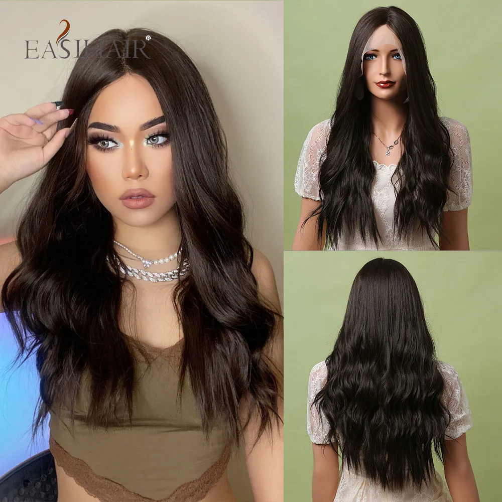 EASIHAIR Synthetic Dark Brown Black Long Water Wave Lace Front Wigs for Women Cosplay Party High Density Heat Resistant Natural
EASIHAIR Synthetic Dark Brown Black Long Water Wave Lace Front Wigs for Women Cosplay Party High Density Heat Resistant Natural