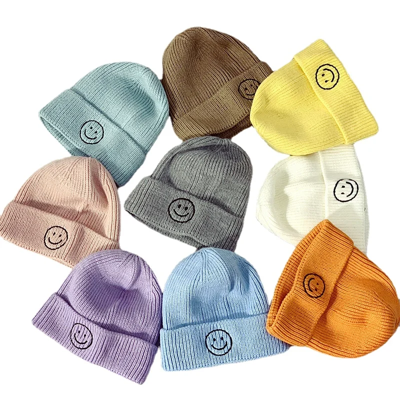 Baby Hat Solid Color Boy Girl Cartoon Smile Embroidery Winter Kids Knitted Hats Children Warm Beanies Child Caps 1-5 Years
Baby Hat Solid Color Boy Girl Cartoon Smile Embroidery Winter Kids Knitted Hats Children Warm Beanies Child Caps 1-5 Years