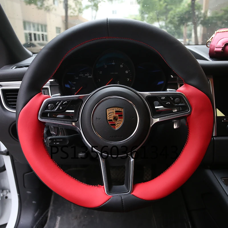 DIY hand-stitched steering wheel cover fit for Porsche Cayenne Macan Panamera 718 911 leather grip cover
DIY hand-stitched steering wheel cover fit for Porsche Cayenne Macan Panamera 718 911 leather grip cover