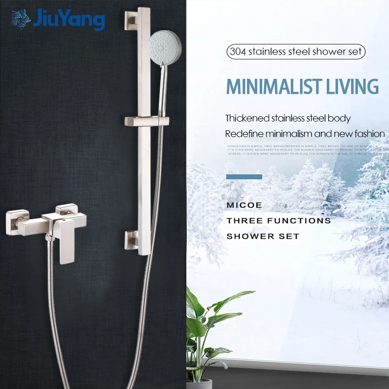 JiuYang 304 stainless steel Shower Faucets Set Bath Mixer Tap Rain Shower Tap Bathroom Shower Head Exposed Shower Mixer Tap
JiuYang 304 stainless steel Shower Faucets Set Bath Mixer Tap Rain Shower Tap Bathroom Shower Head Exposed Shower Mixer Tap