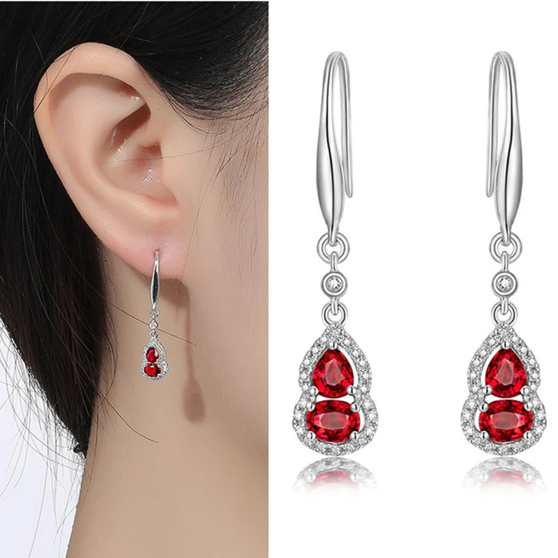 Sparkling Crystal Red Gourd Drop Earrings For Lady Party Accessories Fashion 925 Silver Earrings Women Jewelry Christmas Present
Sparkling Crystal Red Gourd Drop Earrings For Lady Party Accessories Fashion 925 Silver Earrings Women Jewelry Christmas Present