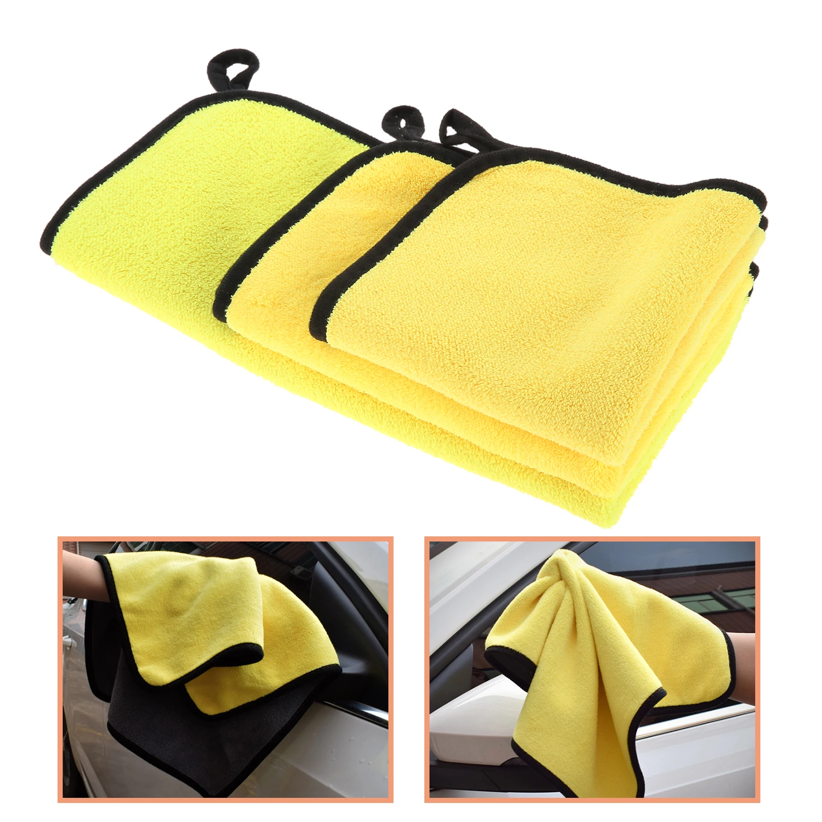 

Auto Coral Fleece Wiping Rags Efficient Super Absorbent Microfiber Cleaning Drying Cloth Detailing Car Wash Towels 30*30/40/60cm