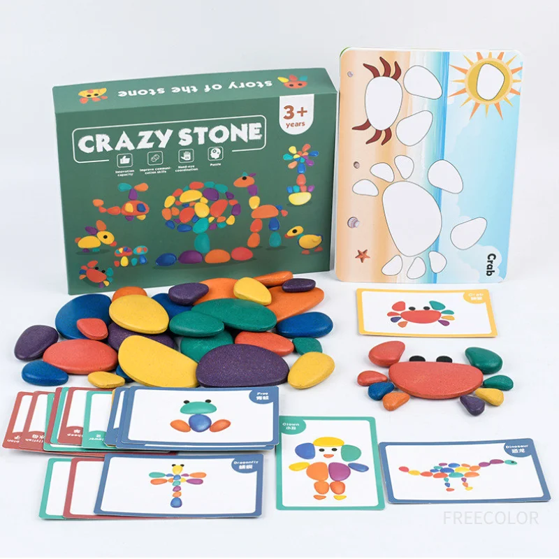 30pcs/set Wooden Montessori Stacking Rainbow Pebbles Sorting Stacking Stones with 20pcs Activity Cards Toys For Children
30pcs/set Wooden Montessori Stacking Rainbow Pebbles Sorting Stacking Stones with 20pcs Activity Cards Toys For Children