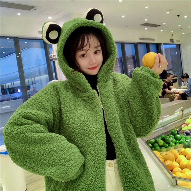 Women Cute Frog Eyes Zip Up Hoodie Jacket Fuzzy Plush Warm Oversized Loose Coat 6XDA
Women Cute Frog Eyes Zip Up Hoodie Jacket Fuzzy Plush Warm Oversized Loose Coat 6XDA