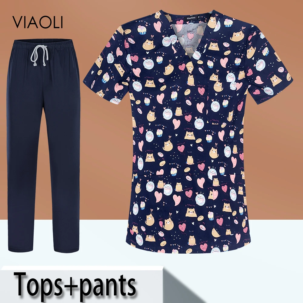V-neck Animal Printing Scrubs Tops 100%Cotton Pet Beauty Work Uniform Dentist Work Clothes Men Unisex Spa Uniform Wholesale Hot
V-neck Animal Printing Scrubs Tops 100%Cotton Pet Beauty Work Uniform Dentist Work Clothes Men Unisex Spa Uniform Wholesale Hot