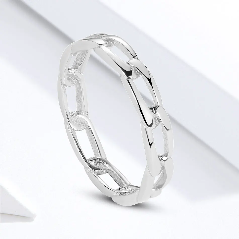 ELESHE Pure 925 Sterling Silver Fine Rings with 18K Gold Plated Chunky Chain Simple Ring for Women Wedding Party Jewelry Gift
ELESHE Pure 925 Sterling Silver Fine Rings with 18K Gold Plated Chunky Chain Simple Ring for Women Wedding Party Jewelry Gift