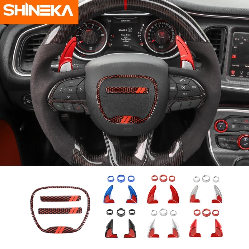 SHINEKA Car Air Conditioning Switch Button Knob Steering Wheel Shift Paddle Cover Accessories For Dodge Challenger/Charger 2015+
SHINEKA Car Air Conditioning Switch Button Knob Steering Wheel Shift Paddle Cover Accessories For Dodge Challenger/Charger 2015+