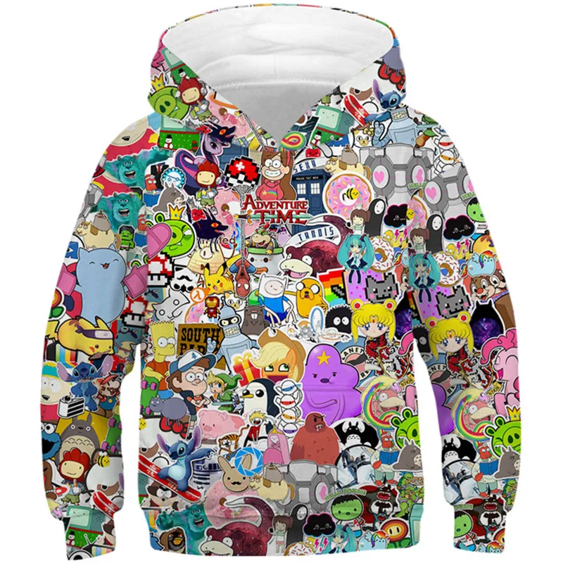 Children's Harajuku Anime Cartoon Hoodie Adventure Time Kawaii Clothes Boys Girls 3D Hooded Sweatshirt Children Fall Autumn Pull 
Children's Harajuku Anime Cartoon Hoodie Adventure Time Kawaii Clothes Boys Girls 3D Hooded Sweatshirt Children Fall Autumn Pull