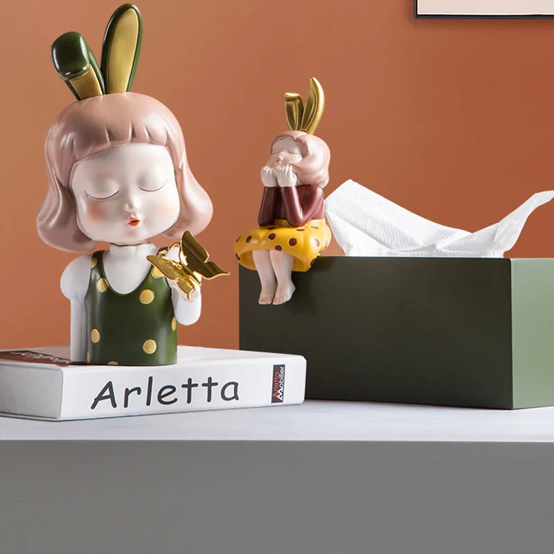 Nordic Light Luxury Creative Resin Girl Sculpture Tissue Box Ornaments Living Room Desktop Tissue Holder Girls Room Accessories
Nordic Light Luxury Creative Resin Girl Sculpture Tissue Box Ornaments Living Room Desktop Tissue Holder Girls Room Accessories
