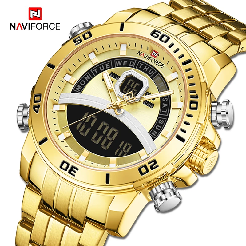 

2022 New NAVIFORCE Brand Watch For Men Leisure Fashion Calendar Shock Resistant Stainless Steel Quartz Analog Male Wristwatches