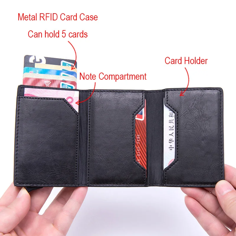 DIENQI карбоновый Rfid кредитный планшетофон мужские кожаные Металлические кошельки