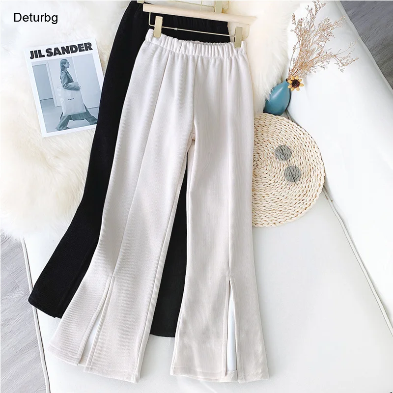 Women's Elegant Corduroy Flare Pants Korean Fashion Female High Waist Velvet Inner Warm Drape Splits Trousers 2021 Winter PA163
Women's Elegant Corduroy Flare Pants Korean Fashion Female High Waist Velvet Inner Warm Drape Splits Trousers 2021 Winter PA163