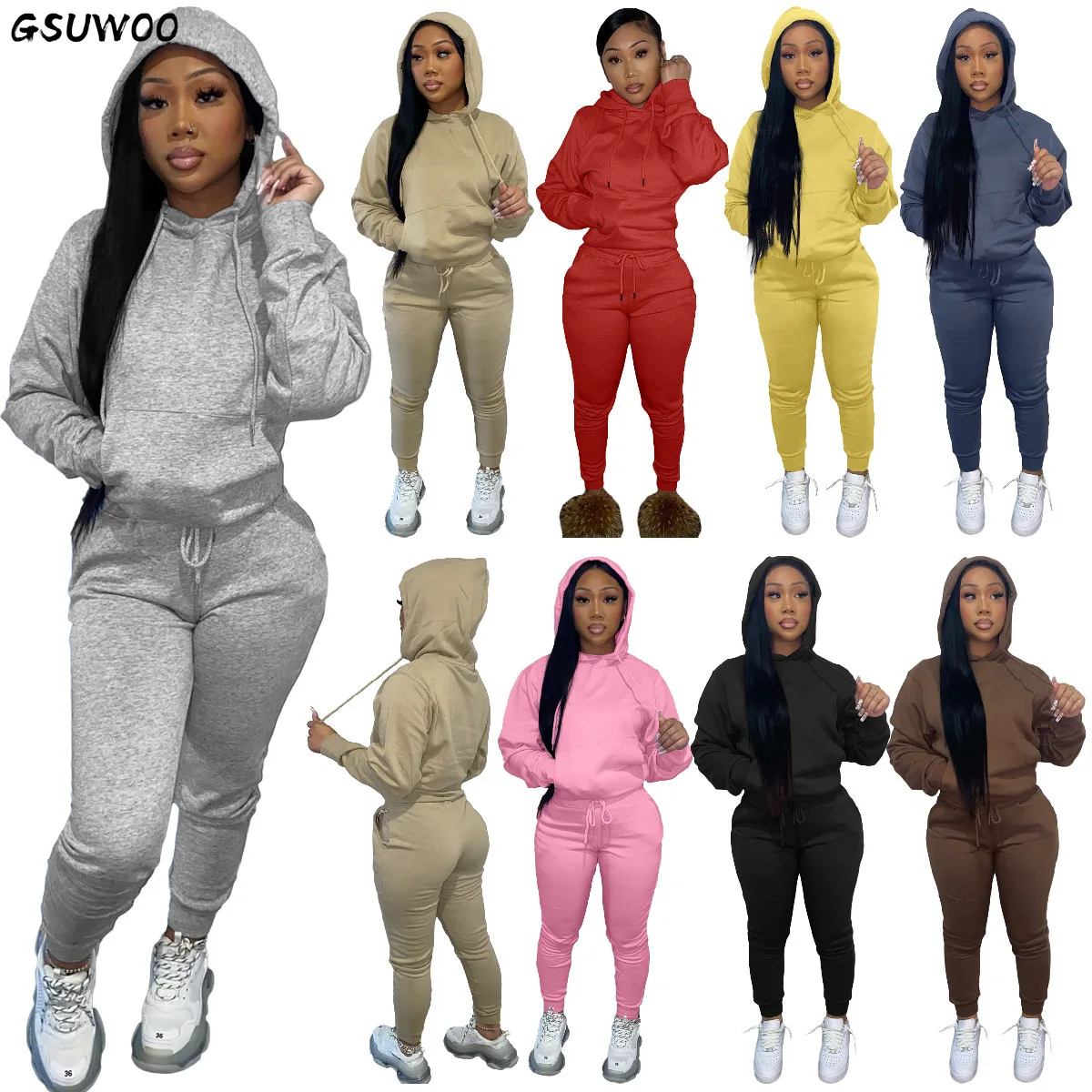 GSUWOO Women Workout Tracksuit Casual Hoodies Matching Set Solid Long Sleeve Thick Hoodies Leggings Sweatpants Outfit 2piece Set
GSUWOO Women Workout Tracksuit Casual Hoodies Matching Set Solid Long Sleeve Thick Hoodies Leggings Sweatpants Outfit 2piece Set