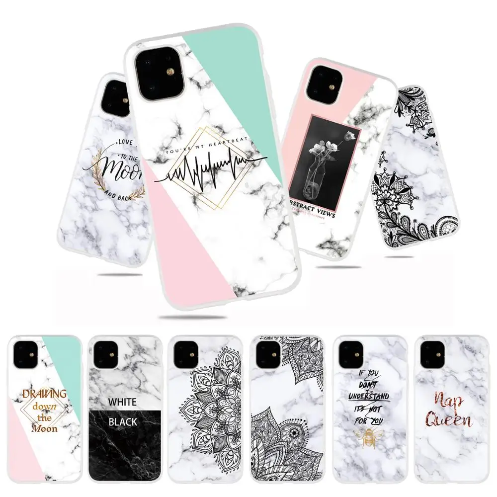 Marble Flower Clear Soft TPU Capa Cases For iPhone 11 Pro Max For iPhone X S Max XR 7 8 6 6S Plus SE 2020 11Pro Case Print Coque 
Marble Flower Clear Soft TPU Capa Cases For iPhone 11 Pro Max For iPhone X S Max XR 7 8 6 6S Plus SE 2020 11Pro Case Print Coque