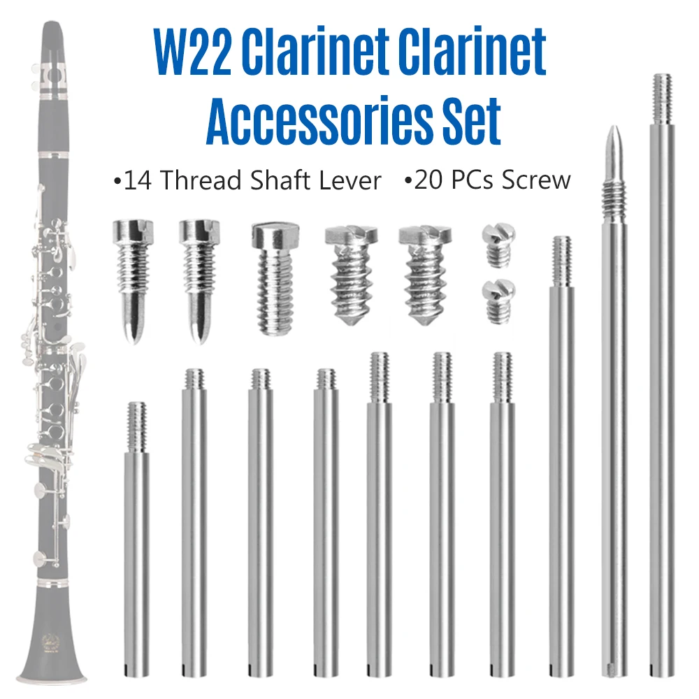 Professional Clarinet Accessories Set 14pcs Threaded Shaft Lever 20pcs Screws Wind Instrument Repair Parts
Professional Clarinet Accessories Set 14pcs Threaded Shaft Lever 20pcs Screws Wind Instrument Repair Parts