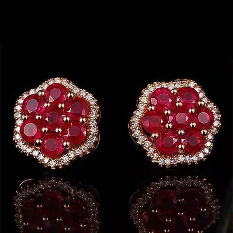 New Trendy Red Zircon Flower Rose Gold Color Stud Earring For Women Luxury Female Jewelry Party Accessories Valentine Party Gift
New Trendy Red Zircon Flower Rose Gold Color Stud Earring For Women Luxury Female Jewelry Party Accessories Valentine Party Gift