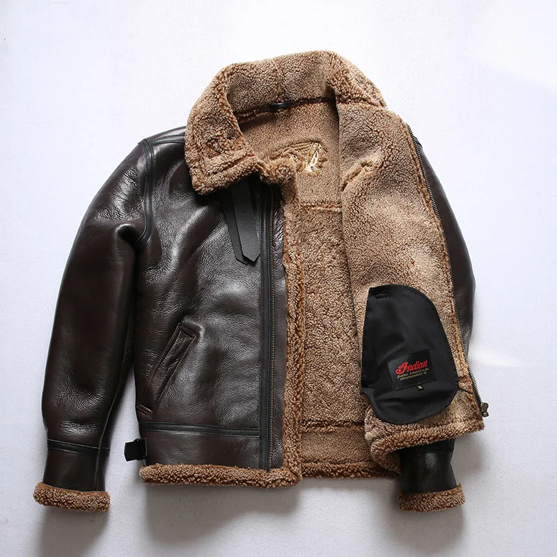 US IBB3 European Size High Quality Super Warm Genuine Sheep Leather Coat Mens Big B3 Shearling Bomber Military Fur Jacket
US IBB3 European Size High Quality Super Warm Genuine Sheep Leather Coat Mens Big B3 Shearling Bomber Military Fur Jacket