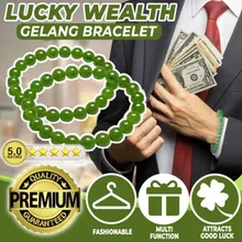 Natural Green Lucky Wealth Gelang Bracelet Beaded Bracelet Charm Lucky Wealth Bracelet for Men and Women Trendy Jewelry