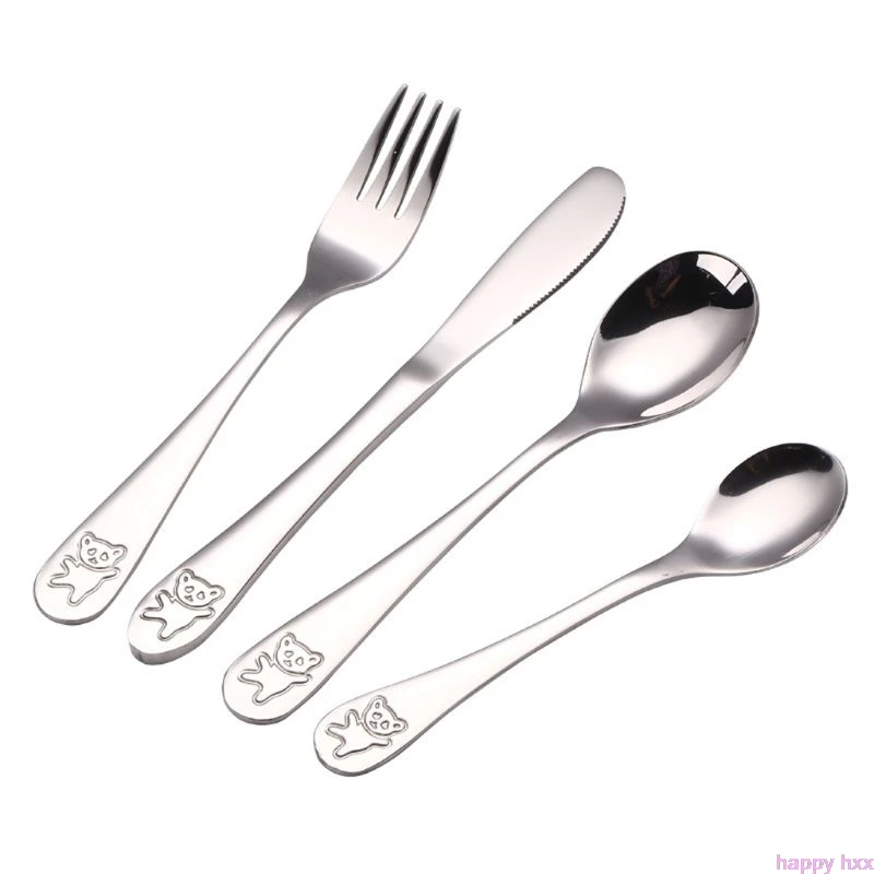 4pcs/set Baby Teaspoon Spoon Food Feeding Fork Knife Utensils Set Stainless Steel Kids Learning Eating Habit Children Tableware
4pcs/set Baby Teaspoon Spoon Food Feeding Fork Knife Utensils Set Stainless Steel Kids Learning Eating Habit Children Tableware
