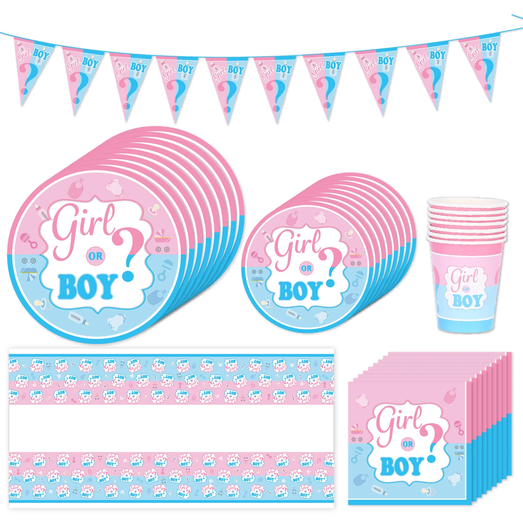 Gender Reveal Disposable Tableware Boy Or Girl Plate Napkin Tablecloth Baby Shower Party Decor Latex Balloon Photo Prop Supplies
Gender Reveal Disposable Tableware Boy Or Girl Plate Napkin Tablecloth Baby Shower Party Decor Latex Balloon Photo Prop Supplies