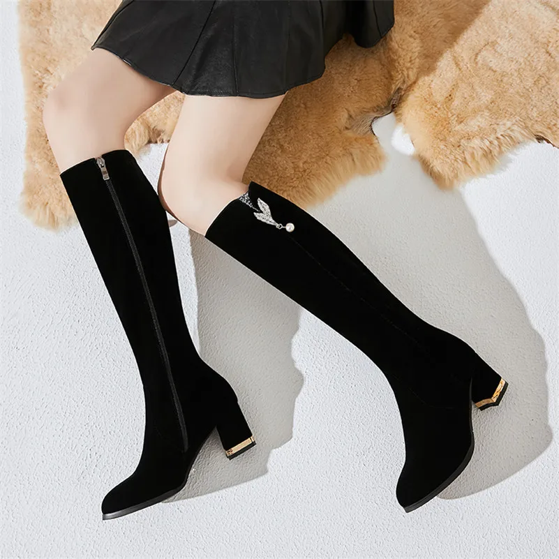 Meotina Autumn Knee High Boots Women Boots Zipper Thick High Heel Long Boots Fashion Round Toe Shoes Lady Winter Big Size 33-43
Meotina Autumn Knee High Boots Women Boots Zipper Thick High Heel Long Boots Fashion Round Toe Shoes Lady Winter Big Size 33-43