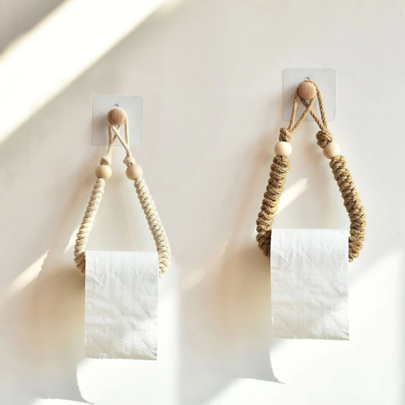 Wall-mounted Towel Paper Rack Handmade Cotton Rope Toilet Paper Holder Hotel Wall Decoration Shelf Environmental Protect
Wall-mounted Towel Paper Rack Handmade Cotton Rope Toilet Paper Holder Hotel Wall Decoration Shelf Environmental Protect