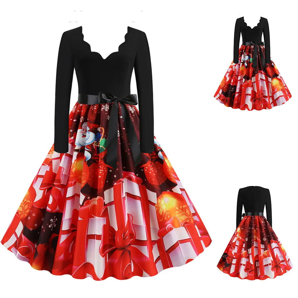 Women Long Sleeve Christmas Cats Musical Notes Print Vintage Flare Dress V-neck retro long sleeve printed dress skirt
Women Long Sleeve Christmas Cats Musical Notes Print Vintage Flare Dress V-neck retro long sleeve printed dress skirt