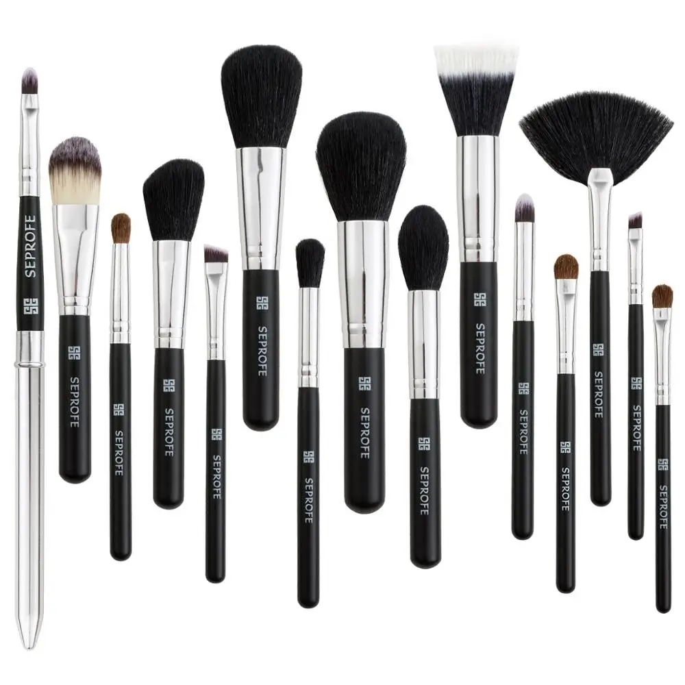15pcs Professional Makeup Brushes Full Set Black Coated Wood Handle Foundation Powder Blusher Brush Make up Tools With PU Bag
15pcs Professional Makeup Brushes Full Set Black Coated Wood Handle Foundation Powder Blusher Brush Make up Tools With PU Bag