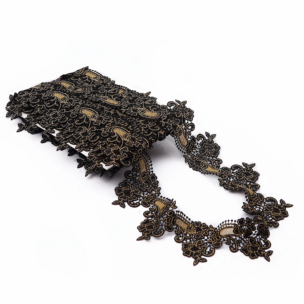 5cm wide-(2yards/Lot) DIY Lace Accessories Black + Golden Venise Lace Trim Water Soluble Lace Ribbon Garment Decoration
5cm wide-(2yards/Lot) DIY Lace Accessories Black + Golden Venise Lace Trim Water Soluble Lace Ribbon Garment Decoration