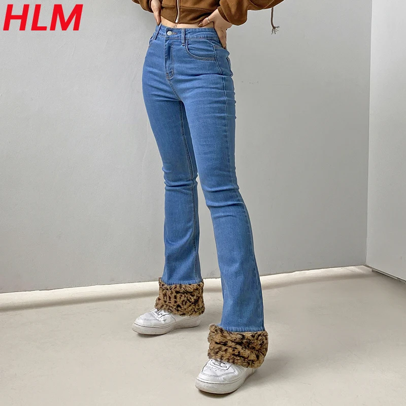 HLM Patchwork Leopard Flare Jeans Women Vintage Y2K Aesthetic 90s Streetwear Denim Trousers Low Waist Slim Pants
HLM Patchwork Leopard Flare Jeans Women Vintage Y2K Aesthetic 90s Streetwear Denim Trousers Low Waist Slim Pants